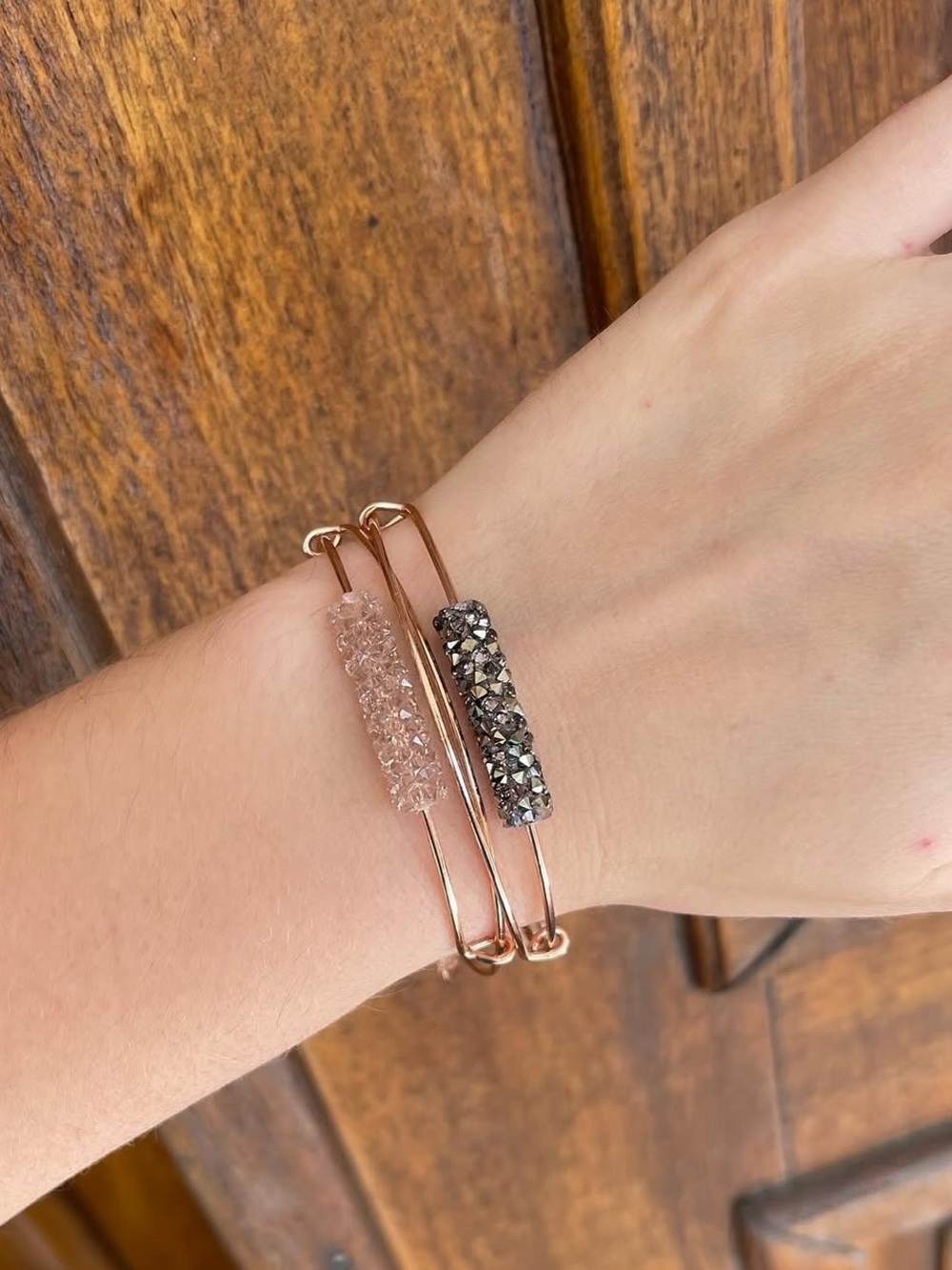 Alex ans Ani Shiny Fine Rocks Rose Gold Expandable Bracelet Set NWOT